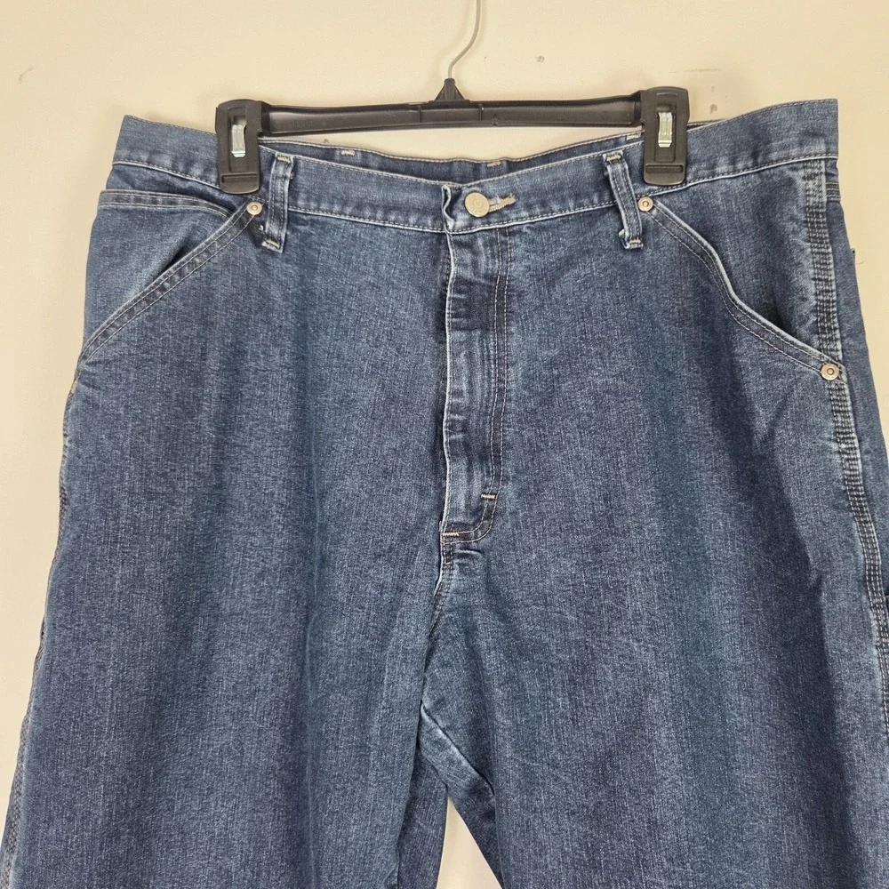 VTG Wrangler Carpenter Jeans 36 X 34 Cargo Mens Workwear Medium Wash